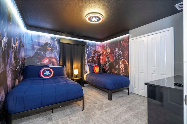 3193 Pequod Pl, Kissimmee, FL 34746 - carpeted bedroom featuring a textured ceiling and a closet