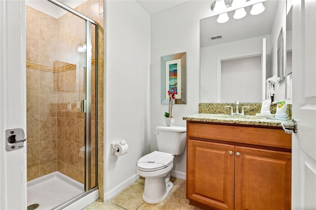 3193 Pequod Pl, Kissimmee, FL 34746 - full bath featuring vanity, a stall shower, and tile patterned floors
