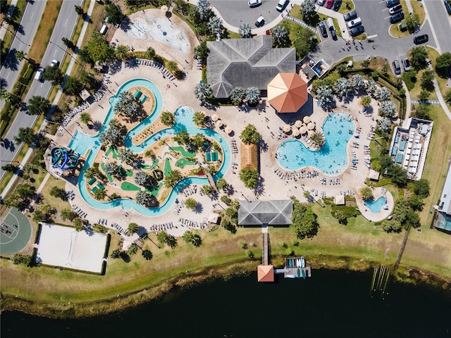 3193 Pequod Pl, Kissimmee, FL 34746 - aerial view of property's location featuring a pool area and a nearby body of water