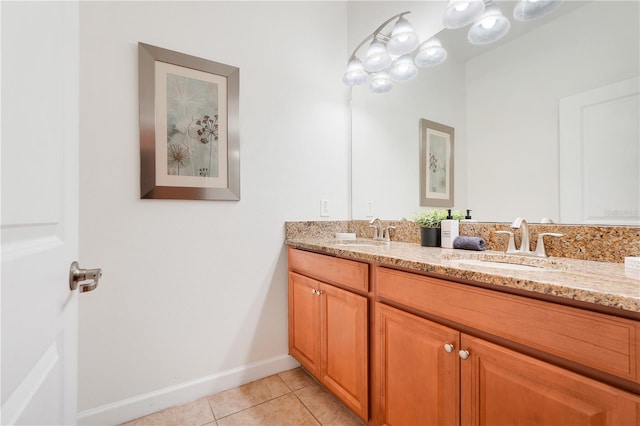 3193 Pequod Pl, Kissimmee, FL 34746 - bathroom with double vanity and tile patterned floors