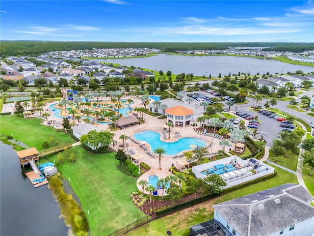 3193 Pequod Pl, Kissimmee, FL 34746 - bird's eye view of a nearby body of water and a pool area
