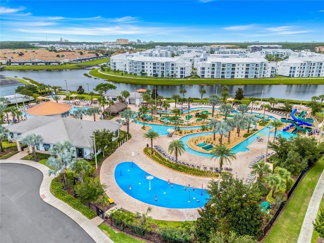 3193 Pequod Pl, Kissimmee, FL 34746 - drone / aerial view of a pool area and a large body of water