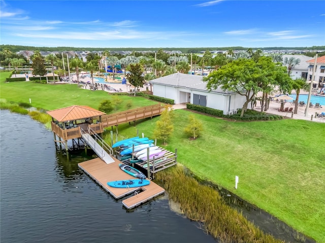 3193 Pequod Pl, Kissimmee, FL 34746 - dock with a water view and a yard