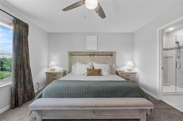 944 Benjamin Trl, Davenport, FL 33837 - bedroom with carpet floors, connected bathroom, and ceiling fan