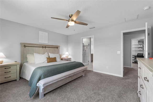 944 Benjamin Trl, Davenport, FL 33837 - bedroom with carpet floors, ceiling fan, connected bathroom, and attic access
