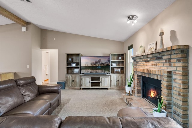 2921 Lake Tohopekaliga Blvd, Kissimmee, FL 34746 - carpeted living area with a fireplace