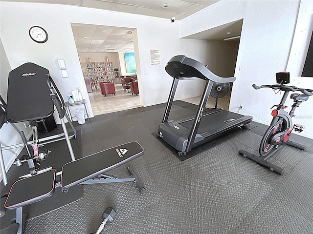 2400 Presidential Way Unit 1104, West Palm Beach, FL 33401 - workout area featuring a paneled ceiling