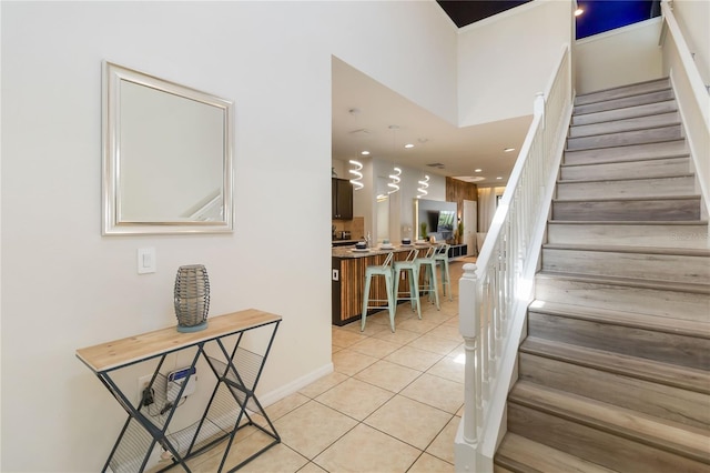 2108 Morocco Way, Kissimmee, FL 34747 - stairs with tile patterned flooring and recessed lighting
