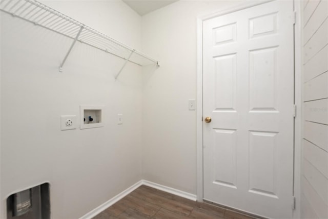 85 Levee Ln, Ormond Beach, FL 32174 - washroom with washer hookup, dark wood finished floors, and hookup for an electric dryer