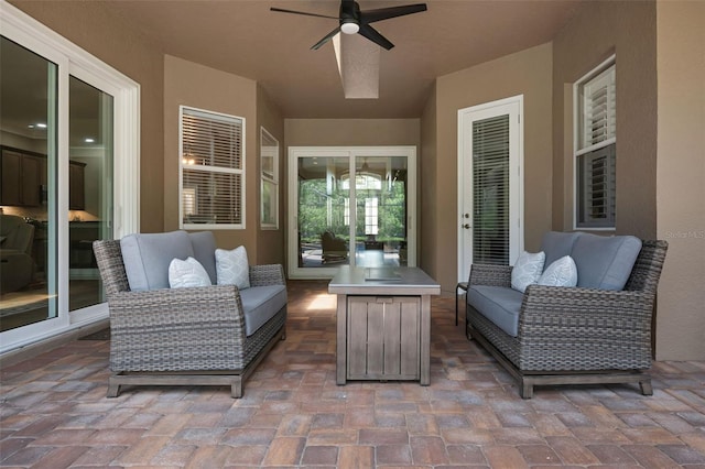 1462 Palm Bay Ct, Lake Mary, FL 32746 - view of patio with an outdoor hangout area and ceiling fan
