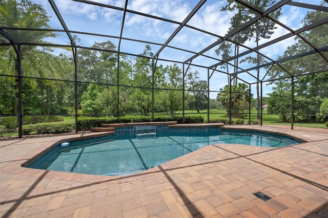 1462 Palm Bay Ct, Lake Mary, FL 32746 - outdoor pool with a patio and glass enclosure