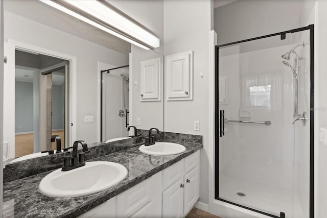 956 Chula Ct, Lady Lake, FL 32159 - full bath with a shower stall and double vanity