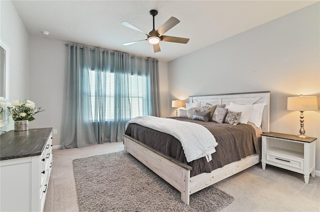 410 Winter Bliss Ln, Mount Dora, FL 32757 - bedroom featuring light colored carpet and ceiling fan