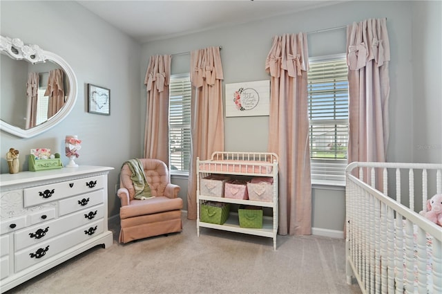 410 Winter Bliss Ln, Mount Dora, FL 32757 - bedroom featuring a nursery area, multiple windows, and carpet floors