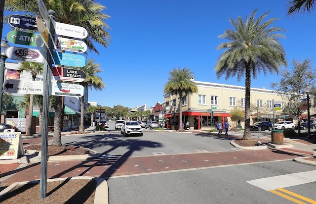 410 Winter Bliss Ln, Mount Dora, FL 32757 - view of asphalt road featuring curbs, sidewalks, and street lights