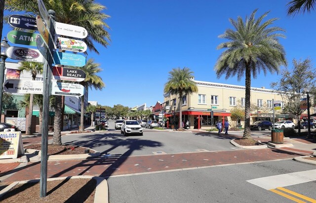 410 Winter Bliss Ln, Mount Dora, FL 32757 - view of asphalt road featuring curbs, sidewalks, and street lights