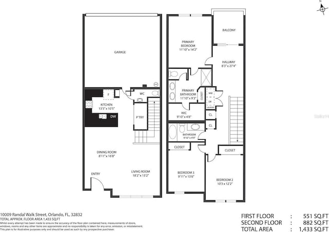 10009 Randal Walk St, Orlando, FL 32832 - view of floor plan / room layout
