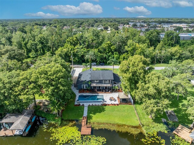 7801 Georgeann St, Winter Park, FL 32792 - view from above of property featuring a heavily wooded area and a nearby body of water