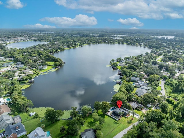 7801 Georgeann St, Winter Park, FL 32792 - aerial view of residential area featuring a large body of water