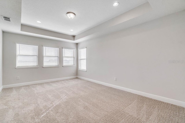 16146 Point Rock Dr, Winter Garden, FL 34787 - unfurnished room with light carpet, a tray ceiling, and recessed lighting