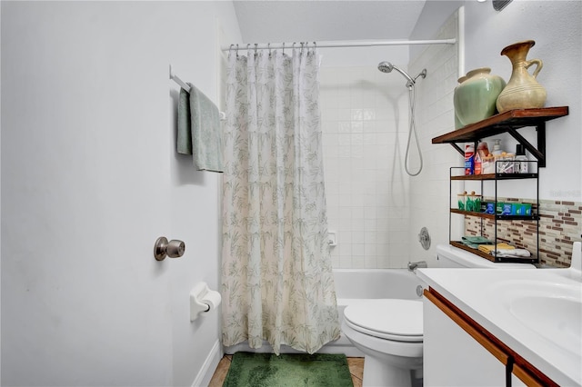 2235 Meadowmouse St, Orlando, FL 32837 - full bathroom featuring shower / tub combo with curtain, vanity, and tile patterned floors