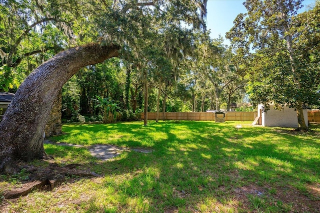 370 Hand Ave, Ormond Beach, FL 32174 - fenced backyard featuring a storage unit