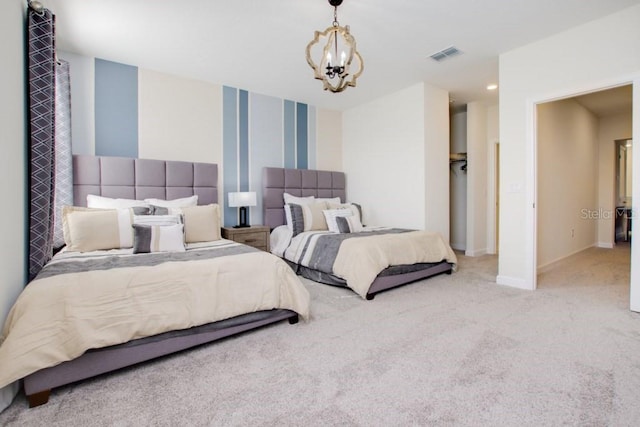 8982 Cabot Cliffs Dr, Davenport, FL 33896 - bedroom with carpet flooring and a chandelier