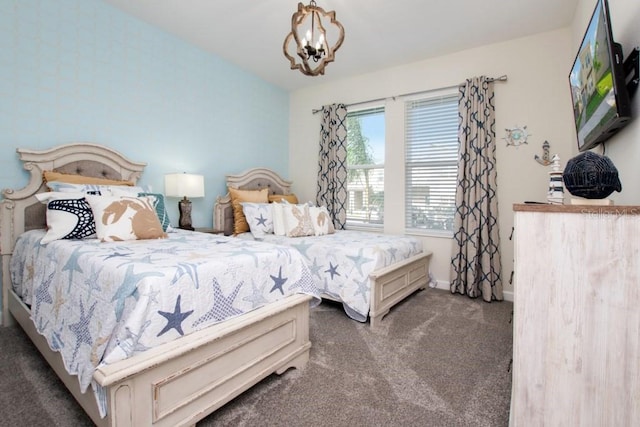 8982 Cabot Cliffs Dr, Davenport, FL 33896 - bedroom with carpet flooring and a chandelier