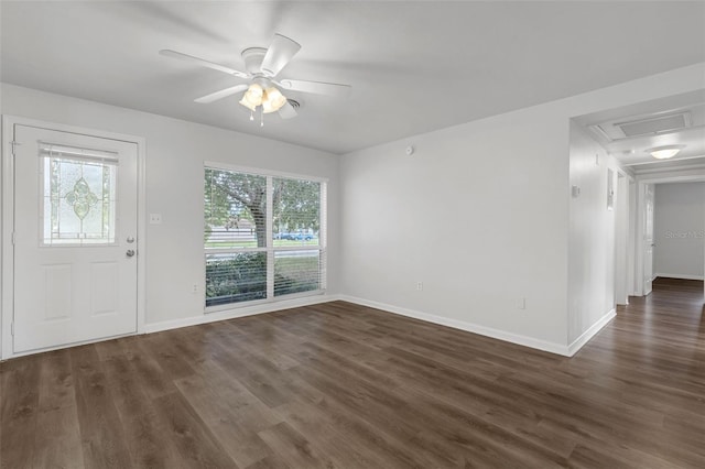 203 E Lakeview Ave, Eustis, FL 32726 - entryway with dark wood-style flooring and ceiling fan