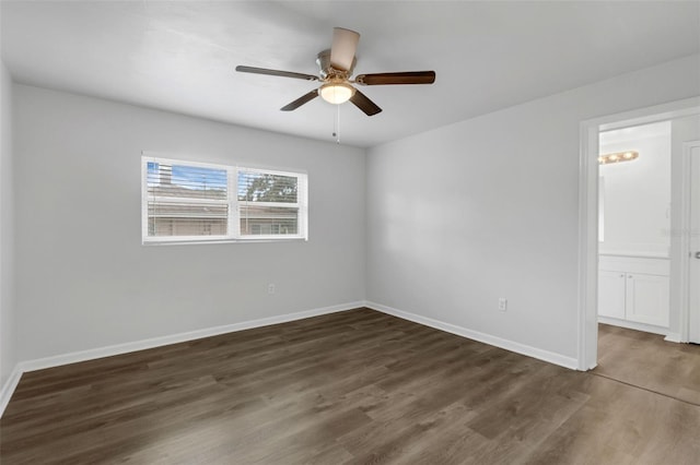 203 E Lakeview Ave, Eustis, FL 32726 - spare room with wood finished floors and ceiling fan