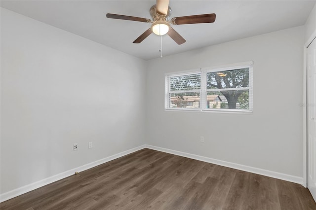 203 E Lakeview Ave, Eustis, FL 32726 - spare room with dark wood-style floors and a ceiling fan