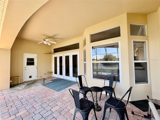 800 Sterling Chase Dr, Port Orange, FL 32128 - view of patio featuring french doors and ceiling fan