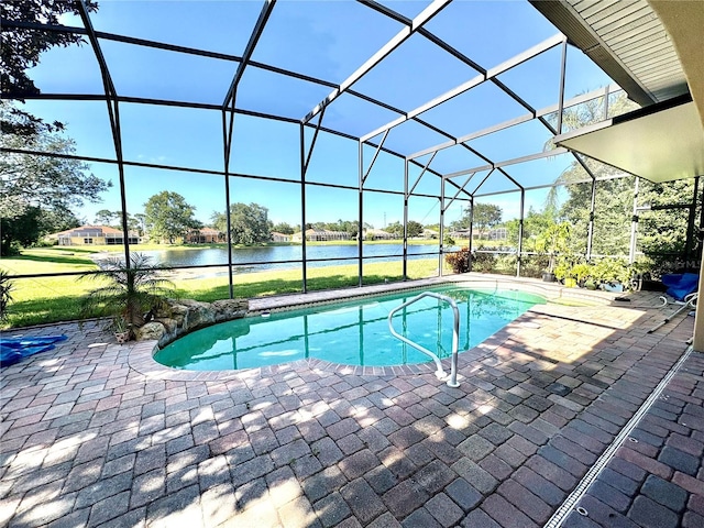 800 Sterling Chase Dr, Port Orange, FL 32128 - swimming pool featuring a patio area, a water view, and a lanai