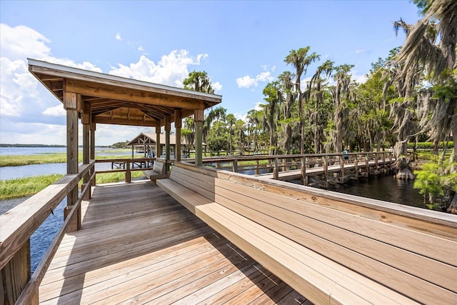13848 Vista Del Lago Blvd, Clermont, FL 34711 - dock area featuring a gazebo and a water view