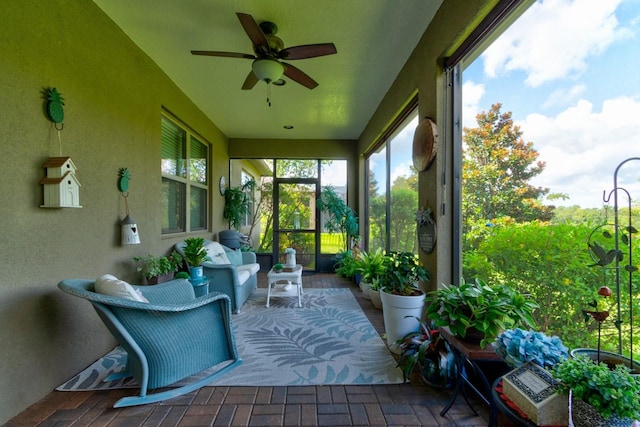 30210 Donnington Loop, Mount Dora, FL 32757 - sunroom / solarium featuring a ceiling fan