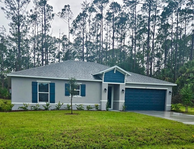 26 Sea Breeze Trl, Palm Coast, FL 32164 - single story home featuring stucco siding, a garage, a shingled roof, and driveway