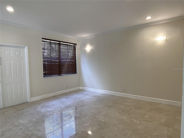 4375 Foxtail Ln, Weston, FL 33331 - spare room with ornamental molding and recessed lighting