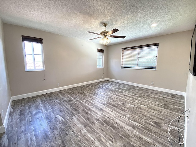 4375 Foxtail Ln, Weston, FL 33331 - empty room featuring wood finished floors, a textured ceiling, and a ceiling fan