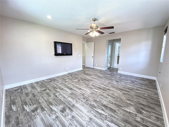 4375 Foxtail Ln, Weston, FL 33331 - unfurnished room with wood finished floors, a ceiling fan, a textured ceiling, and recessed lighting