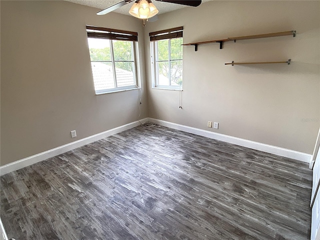 4375 Foxtail Ln, Weston, FL 33331 - unfurnished room with a ceiling fan and dark wood-style flooring