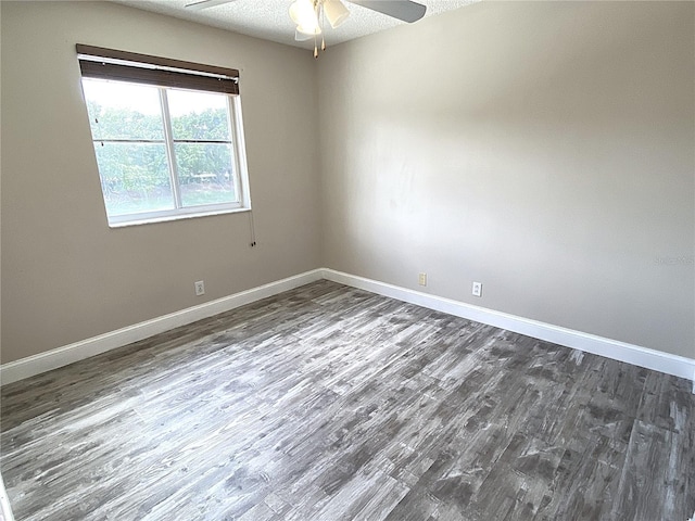 4375 Foxtail Ln, Weston, FL 33331 - unfurnished room with ceiling fan, dark wood-style flooring, and a textured ceiling