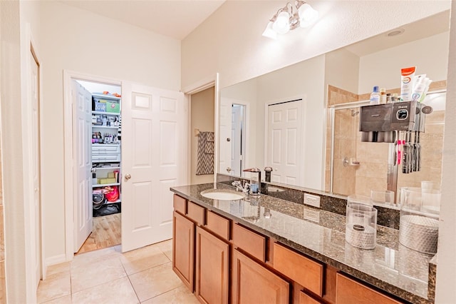 1639 Balsam Willow Trl, Orlando, FL 32825 - full bathroom featuring a stall shower, vanity, and tile patterned flooring
