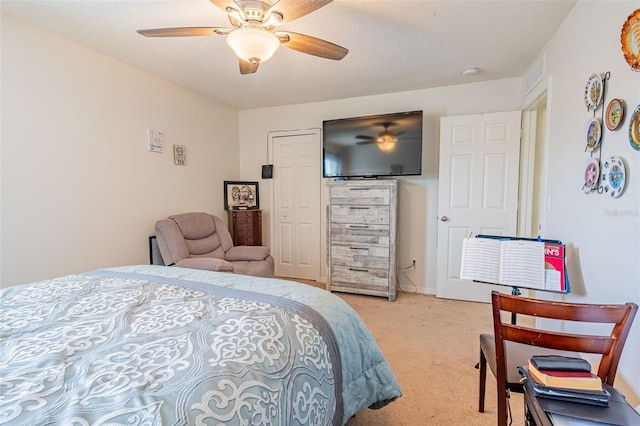 1639 Balsam Willow Trl, Orlando, FL 32825 - bedroom with light colored carpet, a ceiling fan, and a closet