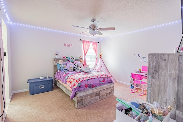 1639 Balsam Willow Trl, Orlando, FL 32825 - bedroom with carpet flooring, ceiling fan, and a textured ceiling