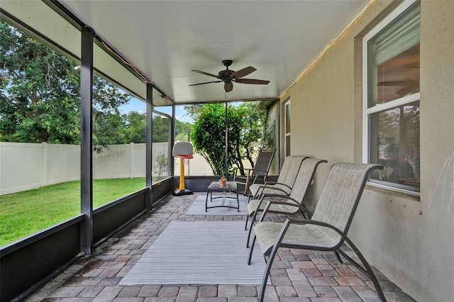 2216 Sequoia Way, Davenport, FL 33896 - sunroom featuring ceiling fan and plenty of natural light