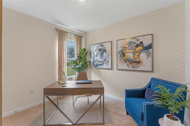3349 Wynwood Forest Dr, Ocoee, FL 34761 - office space featuring wallpapered walls and carpet