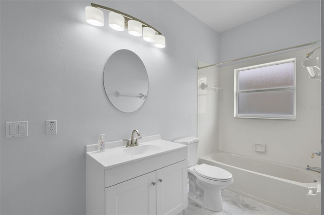 3533 Somerset Cir, Kissimmee, FL 34746 - bathroom featuring vanity, shower / bathtub combination, and marble look tile flooring