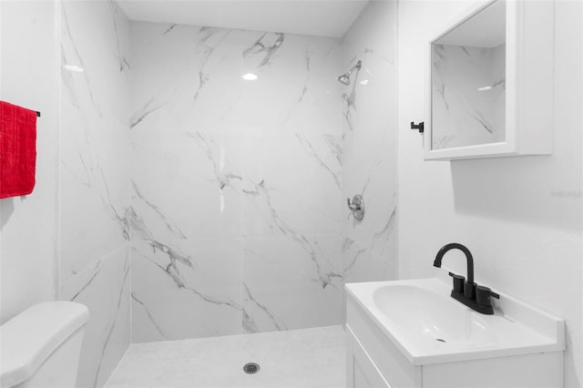 2113 Lochmoor Cir, North Fort Myers, FL 33903 - full bathroom featuring vanity and a marble finish shower