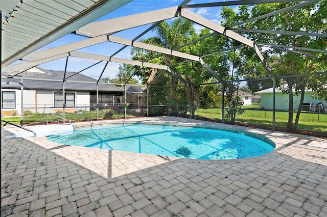2113 Lochmoor Cir, North Fort Myers, FL 33903 - outdoor pool featuring a patio area and a lanai