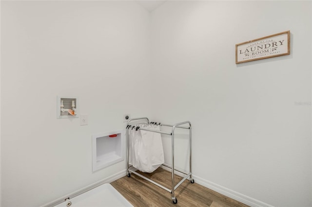 3413 Wynwood Forest Dr, Ocoee, FL 34761 - washroom with hookup for an electric dryer, wood finished floors, and washer hookup